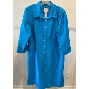 Bahari Group Pure Silk Tunic Top / Duster Womens Size 14 Blue